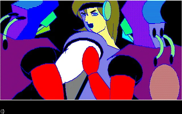 ゲーム画面：ピクセルアートの女性キャラクター