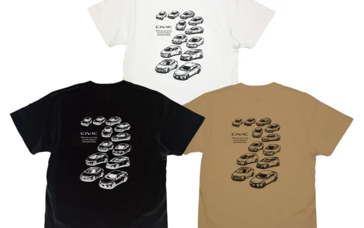 Honda シビックの歴史を纏う！歴代モデルTシャツに新色登場、Amazonなどで予約販売開始