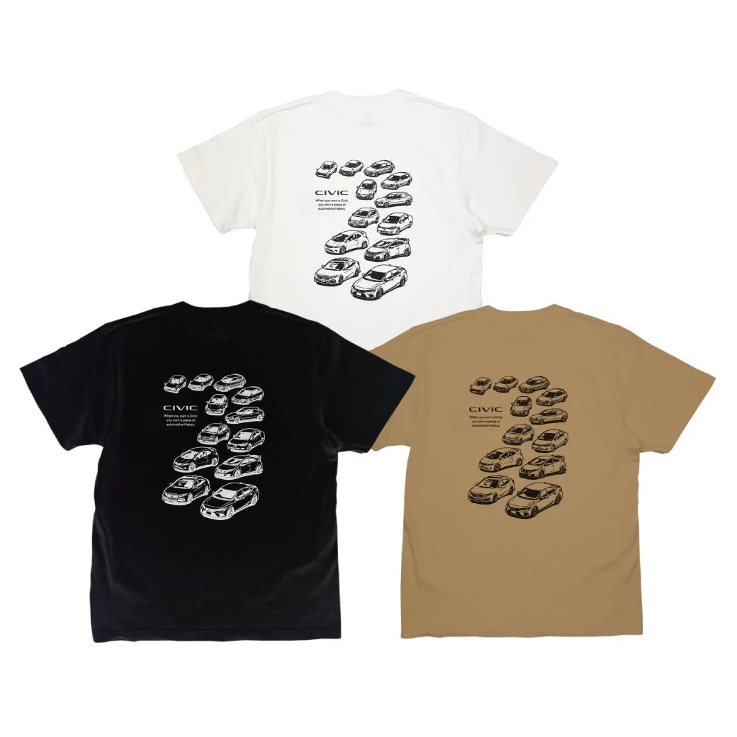 歴代シビックTシャツの新色とホワイト