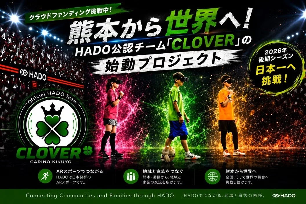 熊本発！ジュニア全国2連覇チーム「CLOVER」がARスポーツHADOで世界へ挑戦、クラウドファンディングも開始
