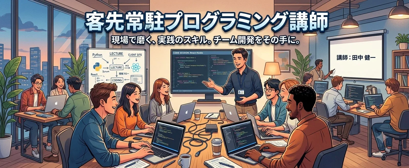 テックジム、法人向けプログラミング講師の客先常駐派遣を開始！永田町でAI・Python無料対面講座も毎週開催