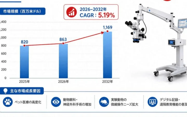 動物手術用顕微鏡市場、2026年に9億ドル超えへ – YH Researchが最新トレンドレポートを発表