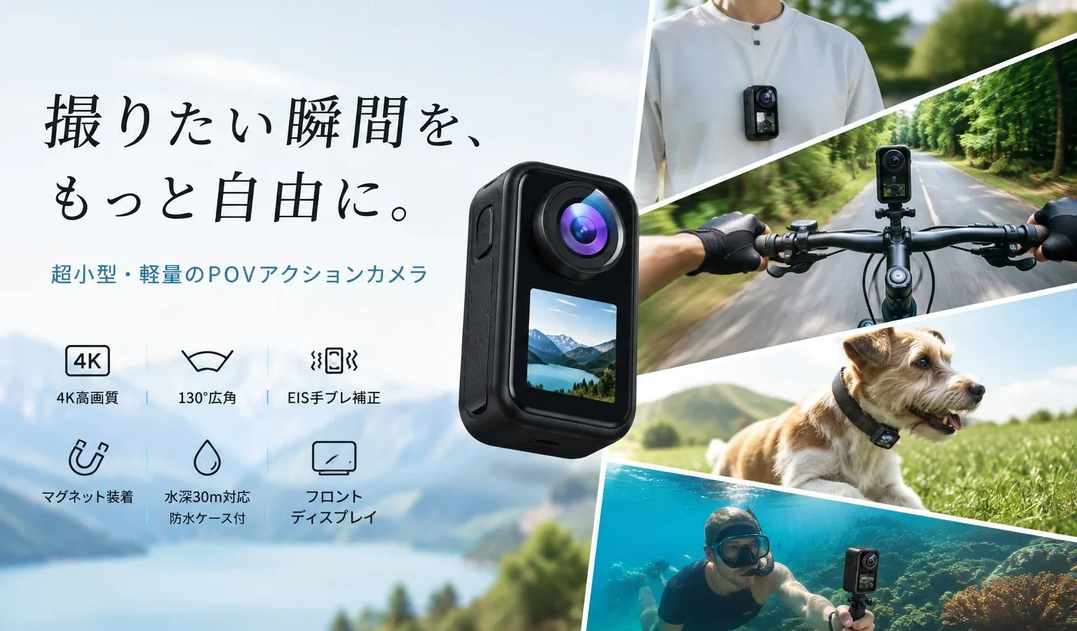 「撮りたい瞬間を、もっと自由に。」超小型・軽量のPOVアクションカメラが新登場！マグネット装着＆4K対応で旅行・アウトドア・Vlog撮影を身軽に