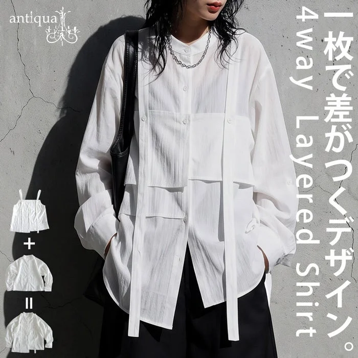 4wayレイヤードシャツ