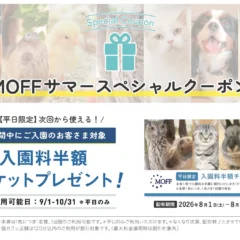 MOFFが夏休み限定「次回入園半額クーポン」配布と「ふれあい観察ノート」を新発売