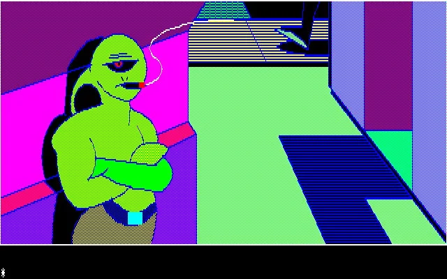 ゲーム画面：ピクセルアートのエイリアン