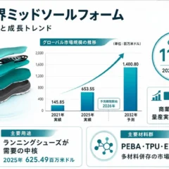 超臨界ミッドソールフォーム市場が急成長、2032年には14.8億ドル規模へ
