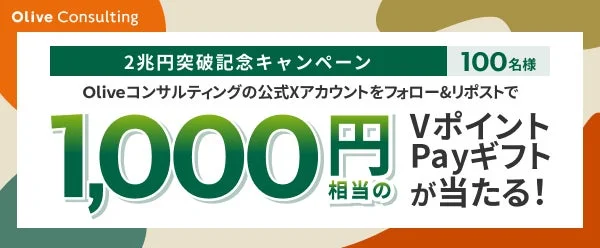 Olive Consulting 2兆円突破記念キャンペーンの告知画像