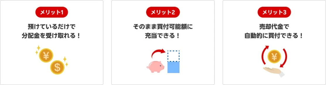 金融商品の3つのメリットを説明する画像