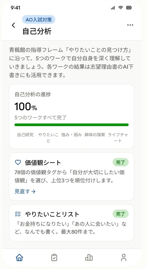 AO入試対策 自己分析