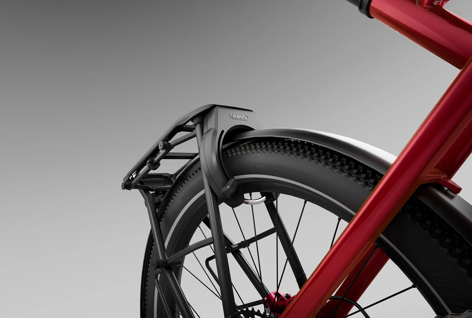 自転車のリアキャリアとロック
