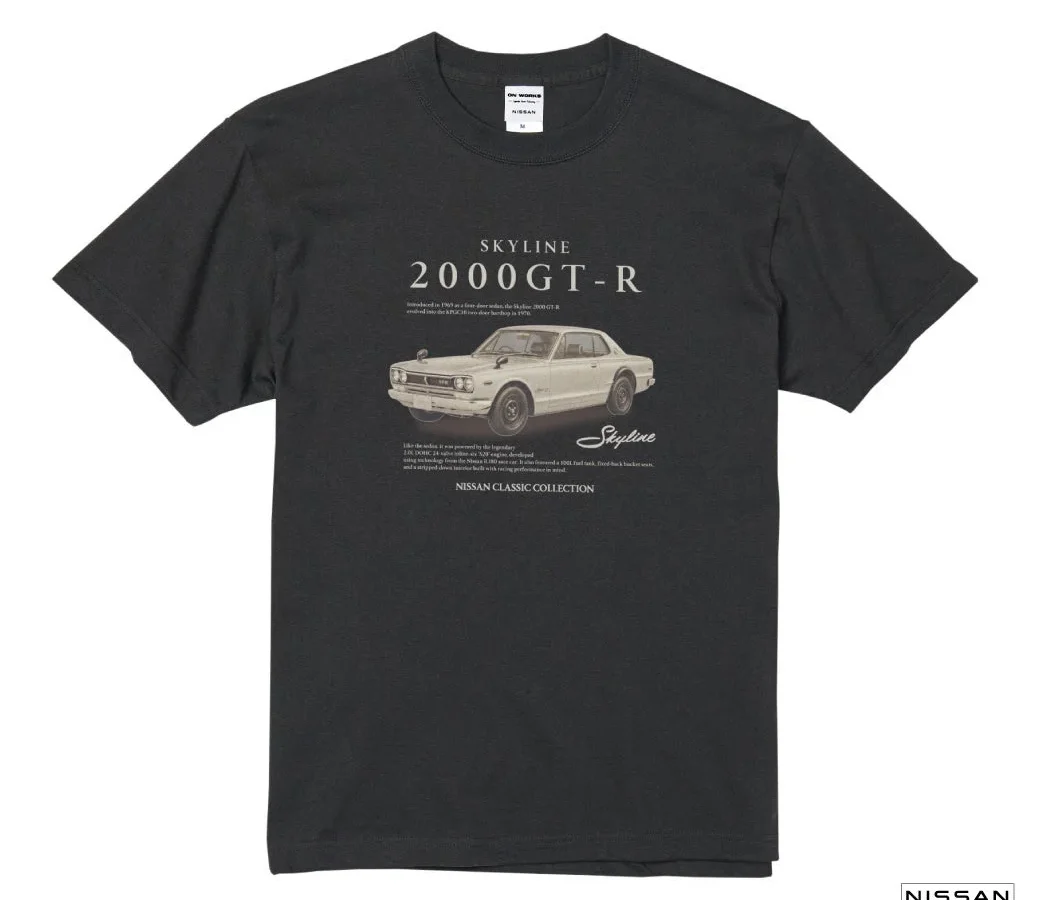 「NISSAN SKYLINE 2000GT-R」デザインTシャツ、予約販売開始！名車がファッションアイテムに