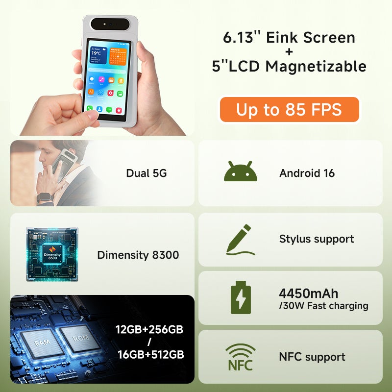 85FPS対応E Inkスマートフォン「HiBreak Dual 3」予約販売開始