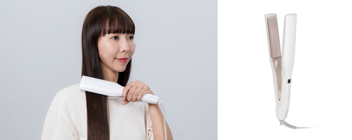 幅約40mmワイドプレート×サイドコームで、忙しい朝も、手早くなめらかストレート「プロテクトイオン ワイドストレートアイロン」新発売