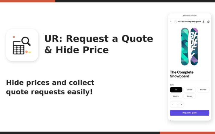 【海外向け】EC アプリ「UR: Request a Quote＆Hide Price」を株式会社 UnReact がリリース