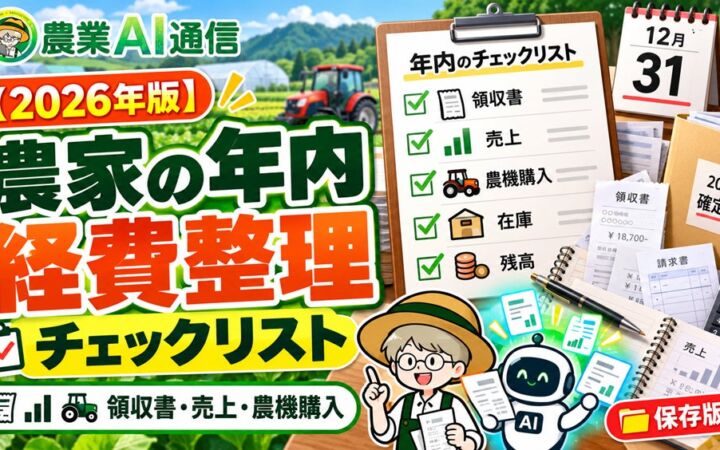 【無料・AIプロンプト集】農家の確定申告、準備は年内から。経費整理の判定キットを提供